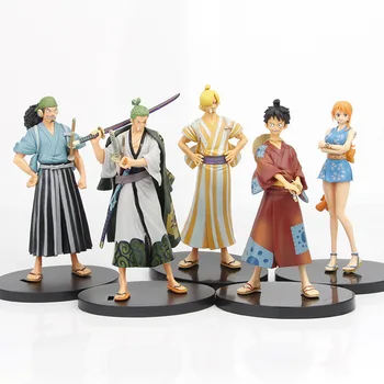 17cm Anime One Piece, Kad Grandline Vyrų Luffy Zoro Usopp Sanji Veiksmų Skaičius, Karių Figūrėlės PVC Kolekcijos Modelis Žaislas