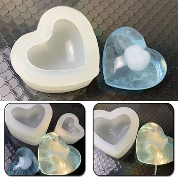 Sakai Papuošalai Pelėsių 3D Diamond Meilė Širdies Formos Silikono Pelėsių, UV Epoksidinės Papuošalai Formavimo Priemonės