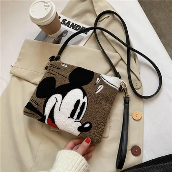 Disney Mickey Mouse Ponios Vieną petį Krepšys Mados Atsitiktinis Užtrauktukas Multi-funkcija Didelės talpos Pu Vertus Kosmetikos Krepšys