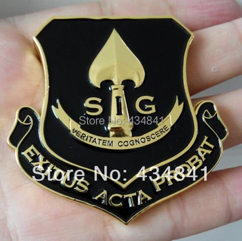 JAV karinės armijos shield ženklelis veritatem cognoscere JAV Exitus Acta Probat emblema Iššūkis Monetos
