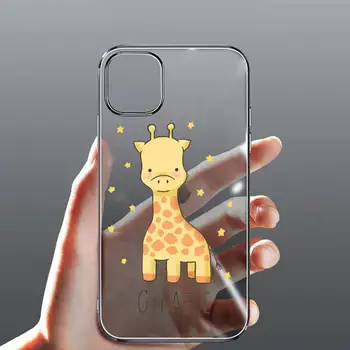 žirafa kūrybiškumą tapybos gyvūnų Telefono dėklas Permatomas iPhone Samsung 11 12 6 7 8 9 30 Pro X Max XR Plius lite