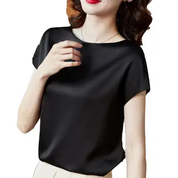 Korėjos Stiliaus Moterų Mados Drabužių Trumpas Batwing Rankovėmis Marškinėliai 2021 M. Vasaros Viršūnes Prarasti Atsitiktinis Marškinėliai Kieto Spalvų Tee Ledo Šilko