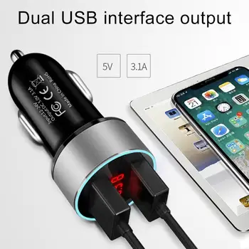 Universalus Automobilinis Telefonų Įkroviklis Įkrovimo Transporto priemonės 3.1 Dual USB Mobiliojo Telefono Greito Įkrovimo Įkroviklis, Cigarečių Degiklio Sąsaja