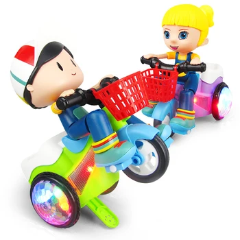 Elektros Stunt Triratis Automobilis Žaislai, Vaikų savivartis Modeliavimas Ratinių 360 Laipsnių Besisukantis Su LED Apšvietimas, Vaikų Žaislas Dovana