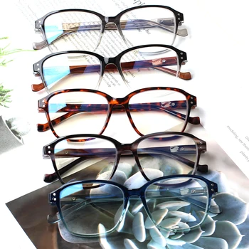 Naujai išvardytų gražus ir šviežias anti-mėlyna skaitymo akiniai su pavasario vyrių, patogūs dėvėti, unisex，dilimui