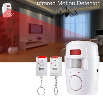 PIR signalizacijos sistema su infraraudonųjų spindulių Jutikliu, 2 belaidžio namų saugumo nuotolinis valdymas, apsaugos nuo įsilaužimo signalizacija su judesio Detektoriumi, 105DB sirena