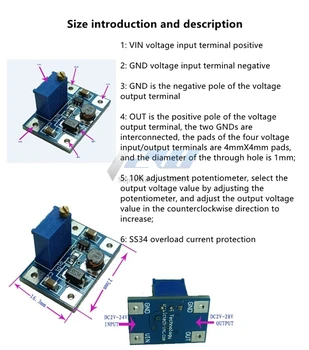 SX1308 DC-DC reguliuojamas padidinti reguliatoriaus maitinimo modulis aukštos srovės 2A padidinti elektros energijos tiekimo valdyba