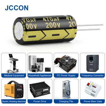 JCCON 5VNT Aliuminio Elektroninė Kondensatorius 25V 35V 50V 63V 100V 160V 200V 250V 450V 470UF 680UF 1000UF Uaukšta Dažnio Low ESR