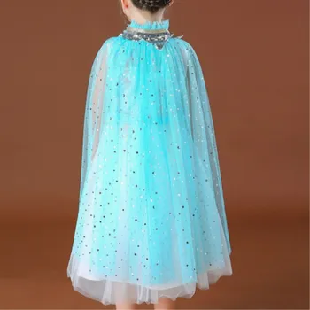 2020 naujas mados Apsiaustu Kostiumas Helovinas Vaikų Dienos Žaliojo Vaikų Skara Drabužiai Mergaitė Princesė Essar Apsiaustu sky blue cape