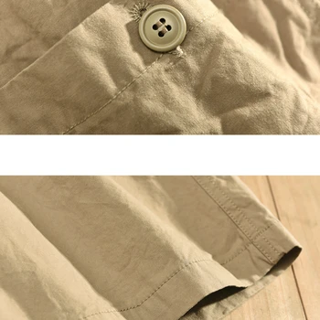 2021 m. Vasarą, Pavasarį, Naujų Vyrų Atsitiktinis Multi-Pocket Šortai darbo drabužiai Grynos Medvilnės vientisos Spalvos Armijos Žalioji Kava Kelnes GA-T109