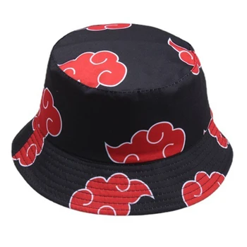 Japonų Anime Produktų Naroto Akatsuki Raudonas Debesis Kibiro Kepurę Žvejys Skrybėlę Lauke nuo Saulės Moterims, Vyrams Vasaros Skrybėlę