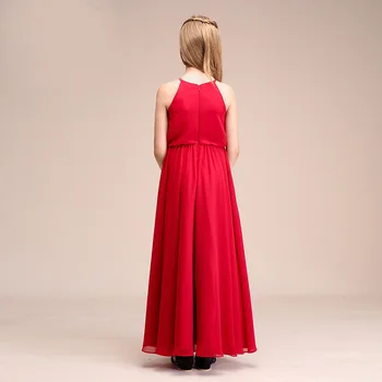 Apynasrio Rankovių Šifono Ilgai Vaikai Vakaro Suknelės 2019 Raudona Mergaičių Suknelės Vestuves Gėlių Mergaičių Suknelės