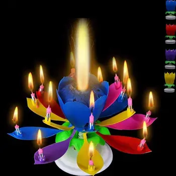 14 Žvakės Muzikos Gimtadienio Tortas, Žvakės, Kūrybos Lotus Flower Festivalis Dekoratyvinis Muzikos Grupė 