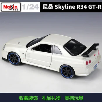 Maisto1:24 Tokijo MOD Nissan Skyline R34 GT-R Lieti Automobilio Modelį Rankdarbių Apdaila Kolekcijos Žaislas Įrankis Dovana Die-casting