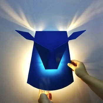 Origami Elnias Sienų apšvietimo Veidrodis Sienos Sconce LED Apšvietimas Rungtynių Kambarį Miegamojo Lempa Kūrybos Šiaurės elnių ragai Namų Meno Dekoro