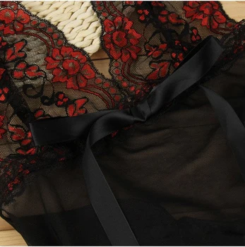 Hirigin 2020 Plius Dydis Moterų Sexy Nėrinių Lingerie G-String Naktiniai Drabužiai Akių V-Kaklo Gėlių Sleepwearr