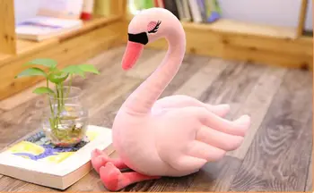 Mažas mielas pliušinis rožinė swan žaislas minkštas swan lėlės dovana, apie 35cm