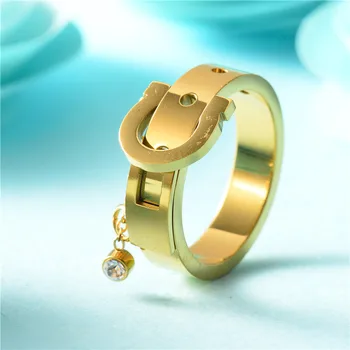 Baoyan 316L Nerūdijančio Plieno, Aukso Spalvos Madinga Sagtį, Žiedą, Moterų, Merginų, Moterų Žiedas Didmeninės Dovanų Šalis