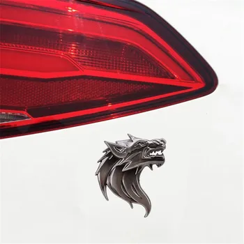 Logotipas ženklelis Automobilių Lipdukas Atspindintis Lipdukas Auto Apdaila Ženklelis Motociklo Vilkas Galvos Emblema 3D Metalo priekinio Stiklo