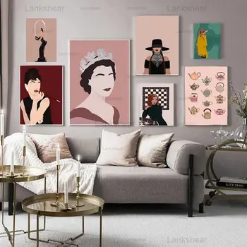 Iliustracija Sienos Meno Audrey Hepburn Karalienė Spausdinti Kim Kardashian Beyonce Plakatai ir Spausdina Sienos Nuotrauka Kambarį Namų Dekoro