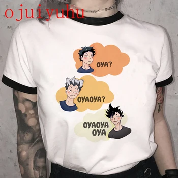 Oya Oya Oya Haikyuu Marškinėliai Vyrams Kuroo Anime Marškinėliai Fly High Grafikos Tees Kietas Karasuno Japonų Animacinių filmų T-shirt Viršūnes Unisex Vyras