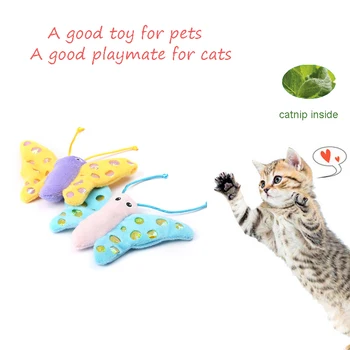 Katė žaislas pliušinis gyvūnų formos katžolių skambantis žaislas Yra garso popieriaus pliušinis kūno drugelio formos žuvies formos mažas ir mielas žaislas
