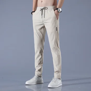 Quick Dry Vyras Bėgiojimas Korėjos Stiliaus Vyrų Kelnės Sportinės Aprangos Plonas Ruožas Raišteliu Streetwear Atsitiktinis Kelnės 2021 M. Vasaros Mados