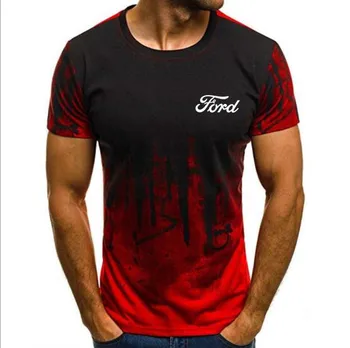 Nemokamas pristatymas Ford Mustang T-shirt Vyrai Gradiento Spalvos trumpomis Rankovėmis Raumeningas Raumenys Kieti Palaidinė Marškinėliai, Viršuje Atsitiktinis marškinėlius Ford