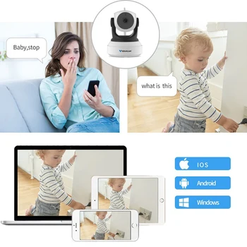 VStarcam C24S 3MP 1296P HD Saugumo IP Kamera, Wifi Kamera Žmogaus Kelio Naktinio Matymo Vaizdo Tinkle VAIZDO Kūdikio stebėjimo