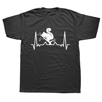 Voverė Širdies Gimtadienio Juokinga Unisex Grafinis Mados Naujų Medvilnės trumpomis Rankovėmis T Shirts O-Kaklo marškinėliai