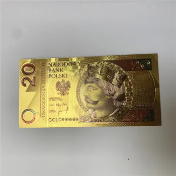 50 PLN Lenkijos ZLOTAS Aukso Spalvos BANKNOTŲ POPIEŽIAUS JONO PAULIAUS II kolekcija 999 Aukso suvenyrų kolekcija