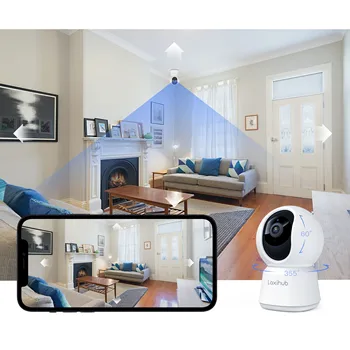 Laxihub Smart Camera PTZ 1080P IP Kamera, Naktinio Matymo Kūdikio stebėjimo Indoor Mini Priežiūra, WIFI Wireless Webcam Namų Kamera