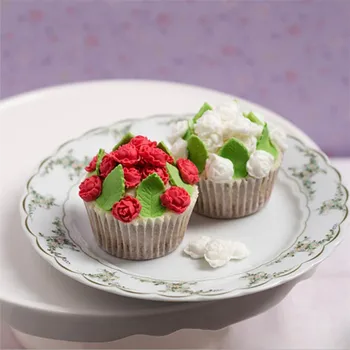 3Pcs/Set Torto, Rožių Lapų Stūmoklį, minkštus saldainius Puošti Cukraus Amatų Pelėsių Slapukas Sausainių Cutter Tortas Dekoravimo Tešlos Pyragas Įrankiai