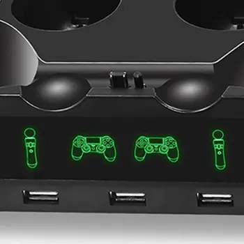 Multi-funkcija Baterija Tinka PS4 Virtualios Realybės Rankena, Įkroviklis, 4-in-1 Žaidimų Valdiklis Dviejų spalvų LED Ekranas