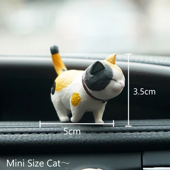3pcs Mini Katės Automobilio prietaisų Skydelyje Žaislai Vaikams Dovanos Mergaičių Namų Puošybai Auto Reikmenys Animacinių filmų Mielas Duomenys Automobilių Puošyba