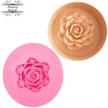 3D graži rožė formos silikono formos minkštas saldainiai, tortas dekoravimo priemonės, Saldainiai, Šokoladas, Pelėsių molio sluoksnį