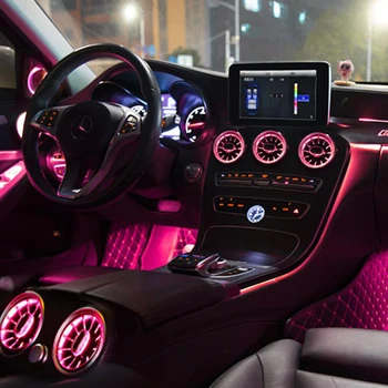 3/12/64 spalvos automobilį LED ventiliacijos Mercedes-Benz C/GLC klasės W205 X253 AMG c63 c43 turbo tipo neoninės šviesos, natūralios šviesos