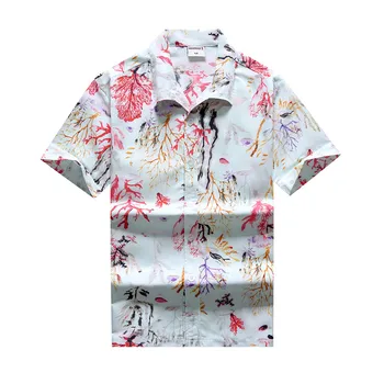 Vasaros Havajų Suknelė Shirt Mens Prarasti Spalvinga Spausdinti trumpomis Rankovėmis Plius Dydis 5XL Prekės ženklo Drabužių Vyrų Paplūdimio Gėlių 