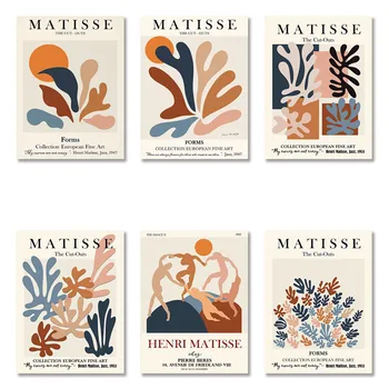 Šiaurės Stiliaus Gėlių Sienos Paveiksl Kambarį Apdaila Abstrakčiai Matisse Plakatas Linijos, Sienos Menas Spausdinti Paveikslai Tapyba