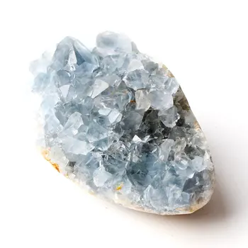 1PC Madagaskaro Gamtos Celestite Kristalų Druzy Grupių Dangus Mėlynas Geode Mineralinių Pavyzdys Namų Dekoro