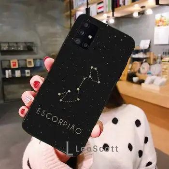 žvaigždynai ir zodiako ženklai Telefono dėklas Samsung A50 A51 A71 A31 A21S S8 S9 S10 S20 S21 Plius Fe Ultra 4G 5G
