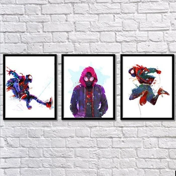 Disney Plakatų ir grafikos Paveikslai Tapyba Ant Sienos Meno Stebuklas Filmą Akvarelė Judėjimo Spiderman Nuotrauka už Kambarį, Namų Dekoro