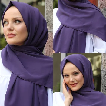Moterų Šilko Hijab Turbaną skara Skara Wrap vientisos Spalvos Musulmonų Moterų Mados Islamo Drabužių Musulman Skarelė 2021 Naujas Apsiaustas