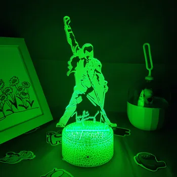 Karalienė Freddie Mercury 3D Paveikslas Led Iliuzija Naktį Žibintai Kūrybingi Gimtadienio Kietas Dovana Draugams Lavos Lempa, Miegamojo, Stalo Dekoras