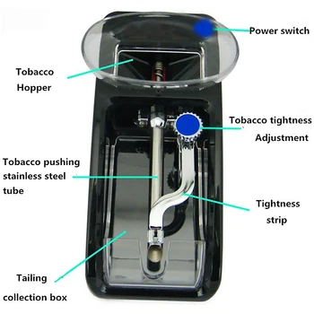 Lengvas Automatinis Cigarečių Valcavimo Mašinos, Nešiojamieji Elektriniai Metalo Cigarečių Maker Tabako Purkštuvas 155x80x70mm