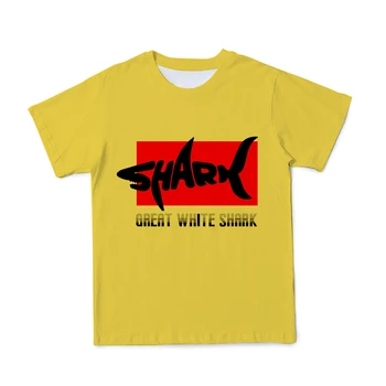 2021 vasaros naują 3D spausdinimo ryklys charakterio moterų ir vyrų T-shirt paprastu būdu laisvi marškinėliai Harajuku Atsitiktinis Trumpas Rankovės