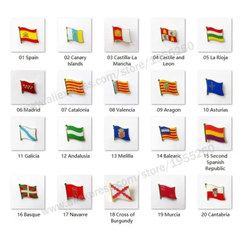 Kanarų Salų Vėliava Atvartas Smeigtukai Sagė Ženklelis Emblema Nacionalinės Ispanijos Provincijos Tautybių Regione
