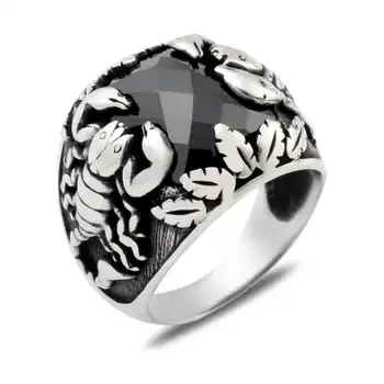 Originalus sidabro Skorpionas Vyras ,Žiedas, Geros Kokybės ir už Prieinamą kainą Akmenuotas ,Žiedų Tipai