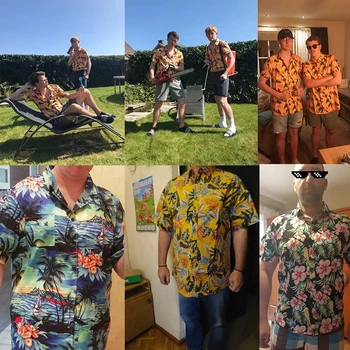 FORUDESIGNS Vyrų Havajų Paplūdimys Marškinėliai Havajai Tapa Spausdinti Atsitiktinis Trumpas Rankovės Chemise Homme Vasaros Atostogų metu Atostogų Drabužių Viršų