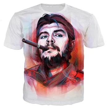 Che Guevara T Marškinėliai Vyrams/moterims Cool 3D Che Guevaros Atspausdintas T-shirt Laisvalaikio Stiliaus Streetwear Unisex Mados Viršūnes Tee